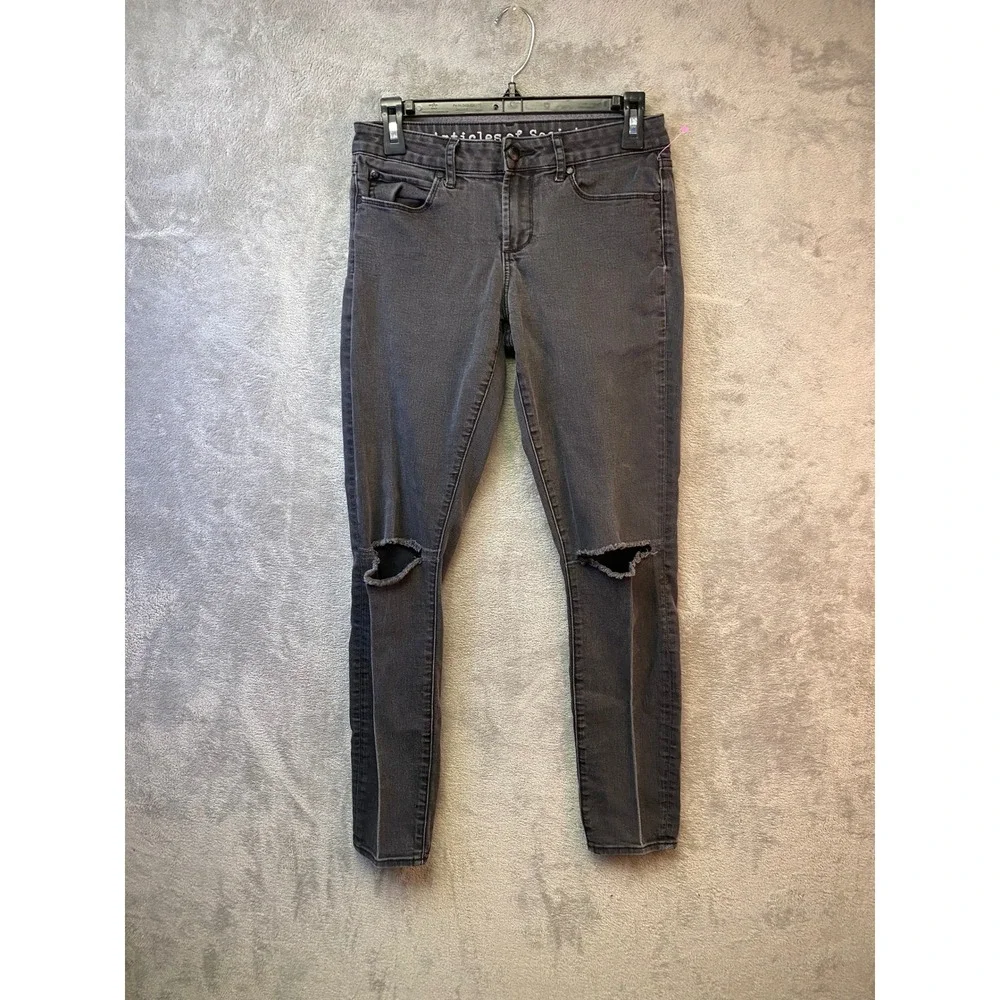Articles of Society Heather Distressed Skinny Jeans Faded Black Size 26